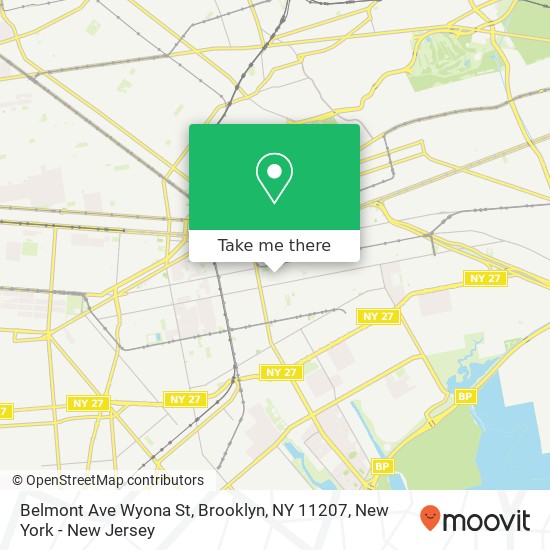 Belmont Ave Wyona St, Brooklyn, NY 11207 map