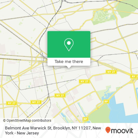 Belmont Ave Warwick St, Brooklyn, NY 11207 map