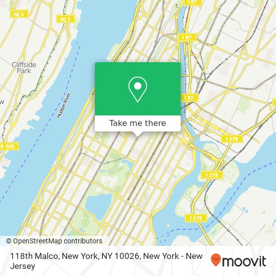 118th Malco, New York, NY 10026 map
