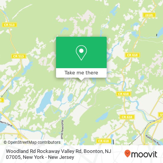 Mapa de Woodland Rd Rockaway Valley Rd, Boonton, NJ 07005