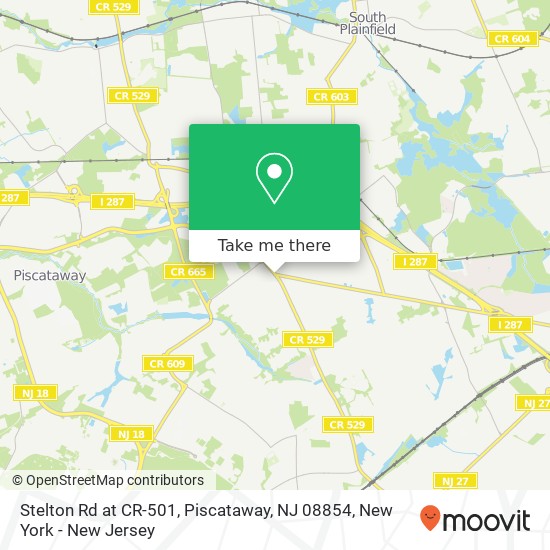 Mapa de Stelton Rd at CR-501, Piscataway, NJ 08854