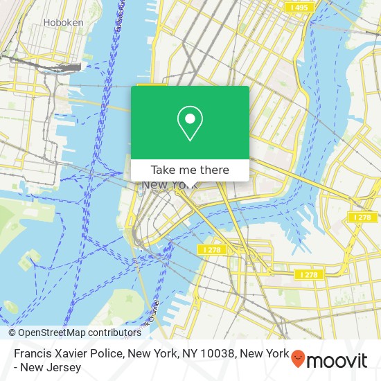 Mapa de Francis Xavier Police, New York, NY 10038