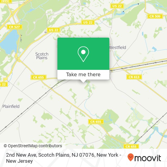 Mapa de 2nd New Ave, Scotch Plains, NJ 07076