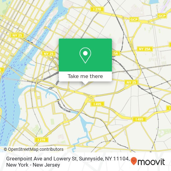 Mapa de Greenpoint Ave and Lowery St, Sunnyside, NY 11104