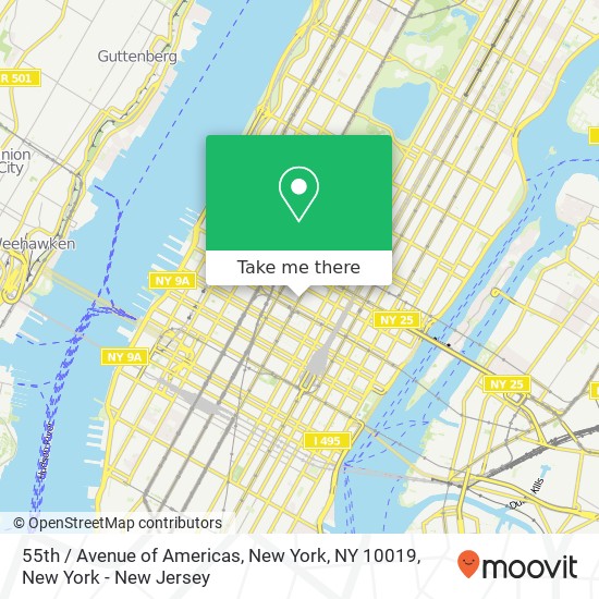 Mapa de 55th / Avenue of Americas, New York, NY 10019
