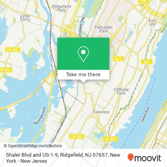 Mapa de Shaler Blvd and US-1-9, Ridgefield, NJ 07657