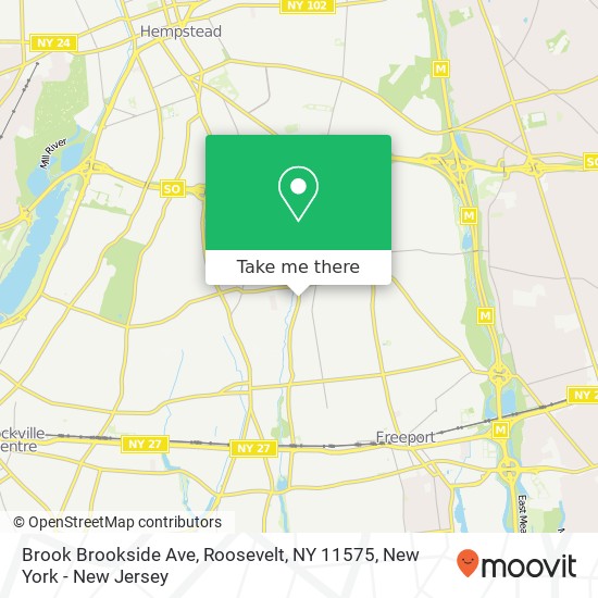 Mapa de Brook Brookside Ave, Roosevelt, NY 11575