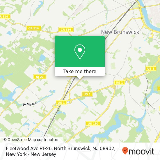 Mapa de Fleetwood Ave RT-26, North Brunswick, NJ 08902