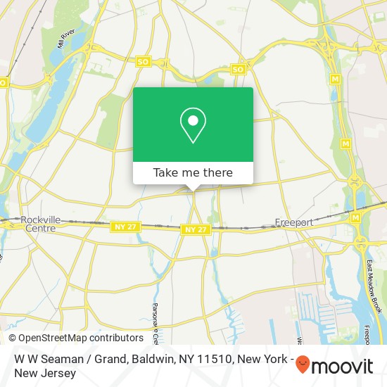 Mapa de W W Seaman / Grand, Baldwin, NY 11510
