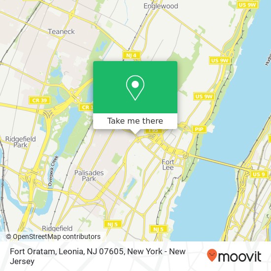 Mapa de Fort Oratam, Leonia, NJ 07605