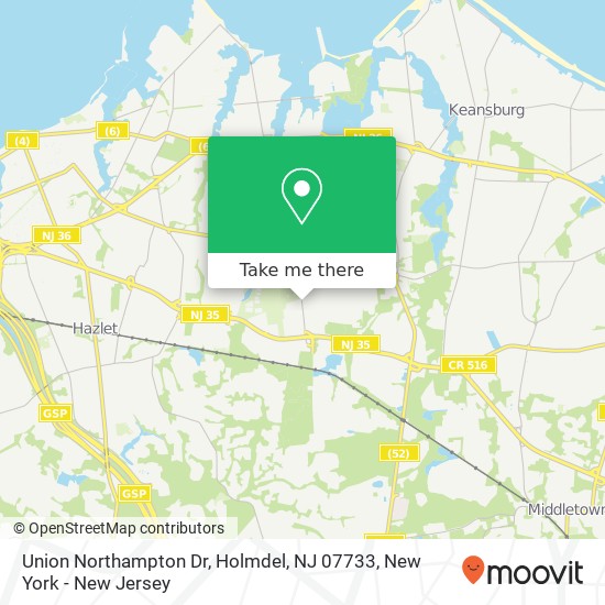 Mapa de Union Northampton Dr, Holmdel, NJ 07733