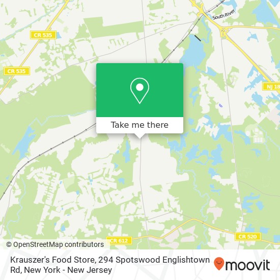 Mapa de Krauszer's Food Store, 294 Spotswood Englishtown Rd