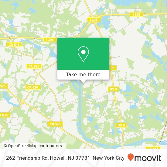 Mapa de 262 Friendship Rd, Howell, NJ 07731