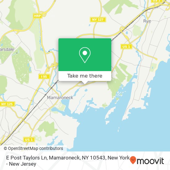 Mapa de E Post Taylors Ln, Mamaroneck, NY 10543