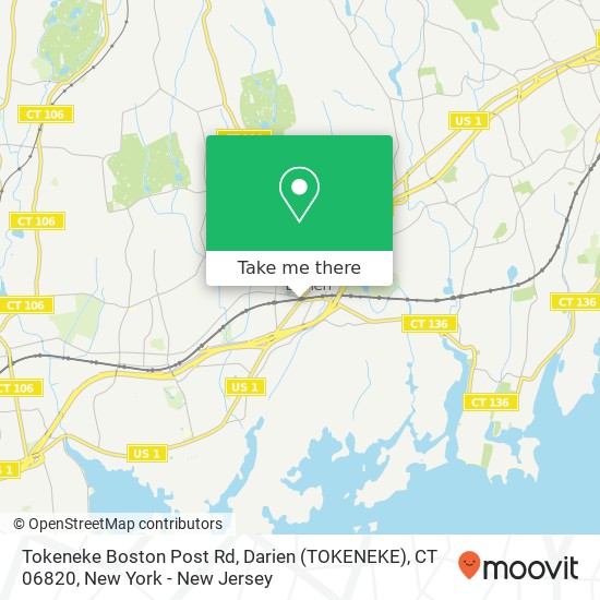 Tokeneke Boston Post Rd, Darien (TOKENEKE), CT 06820 map