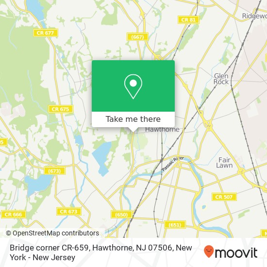 Mapa de Bridge corner CR-659, Hawthorne, NJ 07506