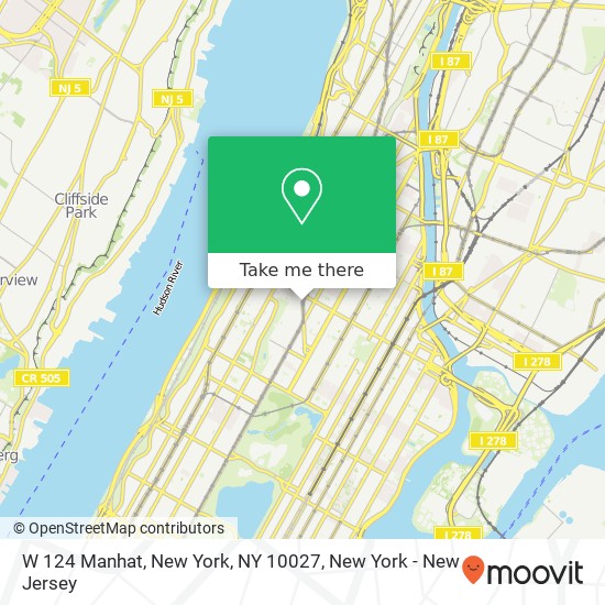 Mapa de W 124 Manhat, New York, NY 10027