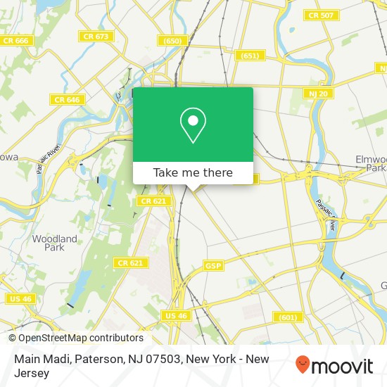 Mapa de Main Madi, Paterson, NJ 07503