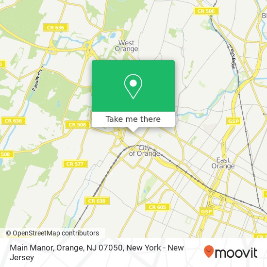 Mapa de Main Manor, Orange, NJ 07050