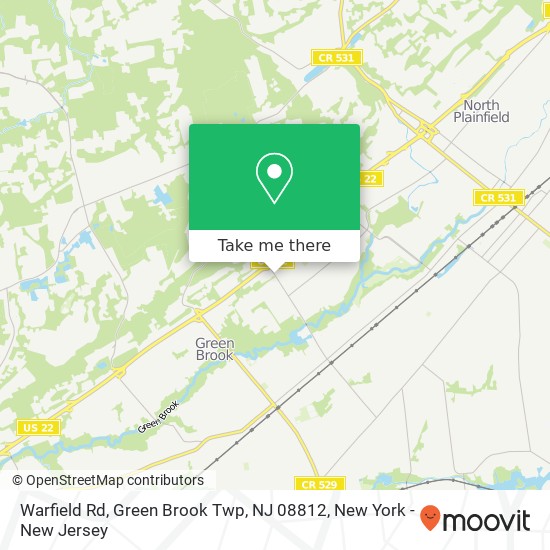 Mapa de Warfield Rd, Green Brook Twp, NJ 08812