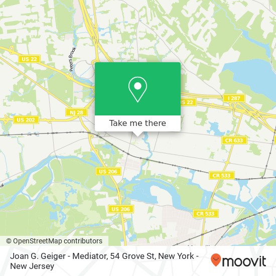 Joan G. Geiger - Mediator, 54 Grove St map