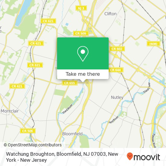 Watchung Broughton, Bloomfield, NJ 07003 map