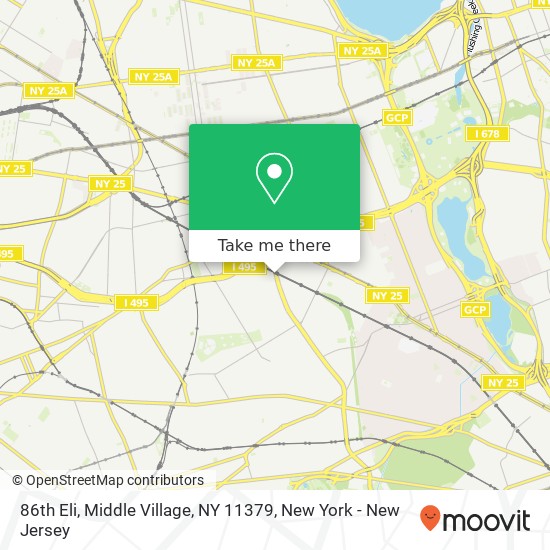 Mapa de 86th Eli, Middle Village, NY 11379