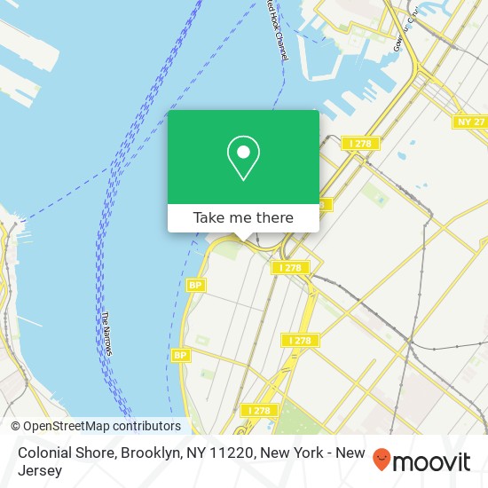 Mapa de Colonial Shore, Brooklyn, NY 11220