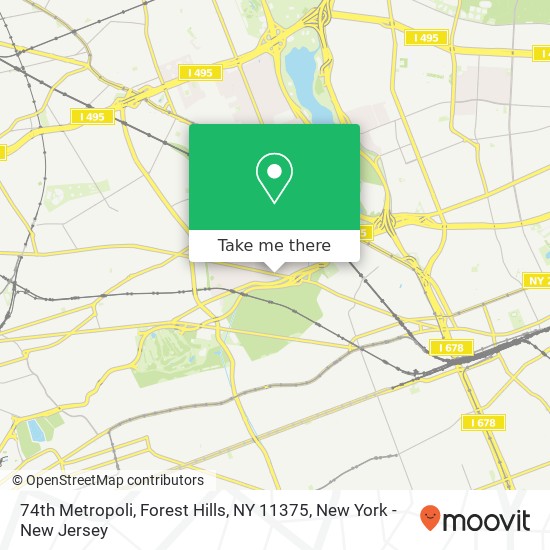 Mapa de 74th Metropoli, Forest Hills, NY 11375