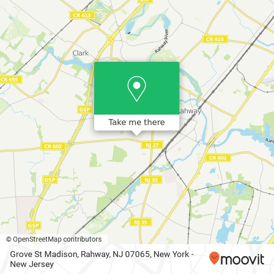 Mapa de Grove St Madison, Rahway, NJ 07065