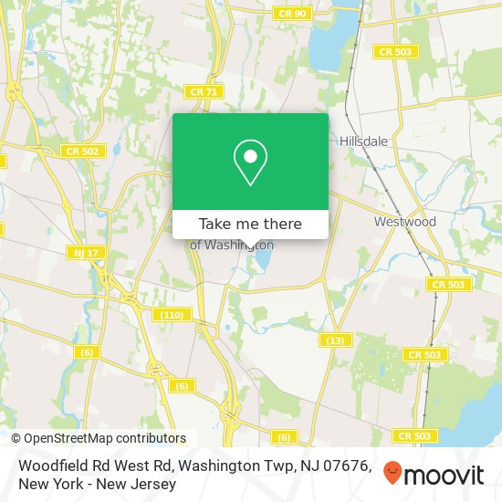 Mapa de Woodfield Rd West Rd, Washington Twp, NJ 07676