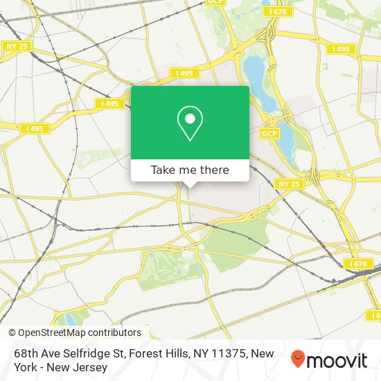 Mapa de 68th Ave Selfridge St, Forest Hills, NY 11375