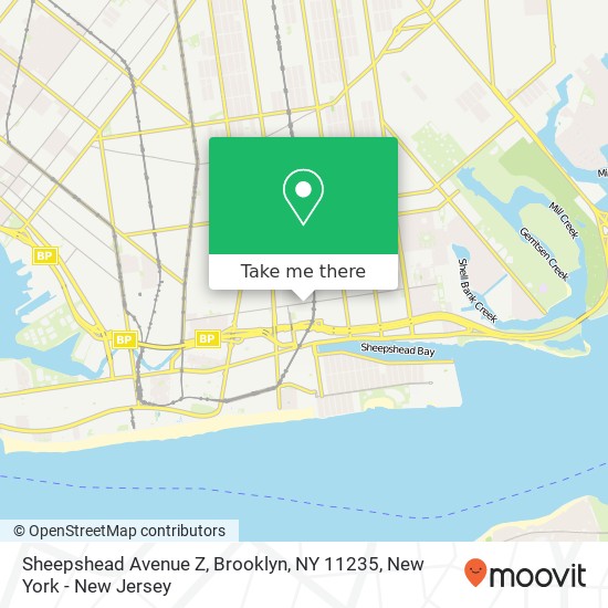 Mapa de Sheepshead Avenue Z, Brooklyn, NY 11235