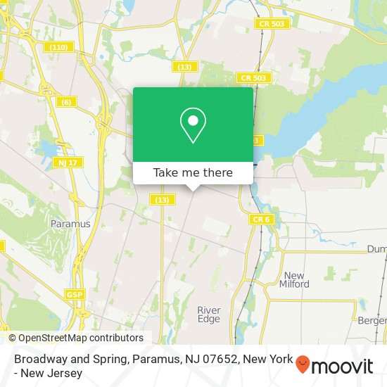 Mapa de Broadway and Spring, Paramus, NJ 07652