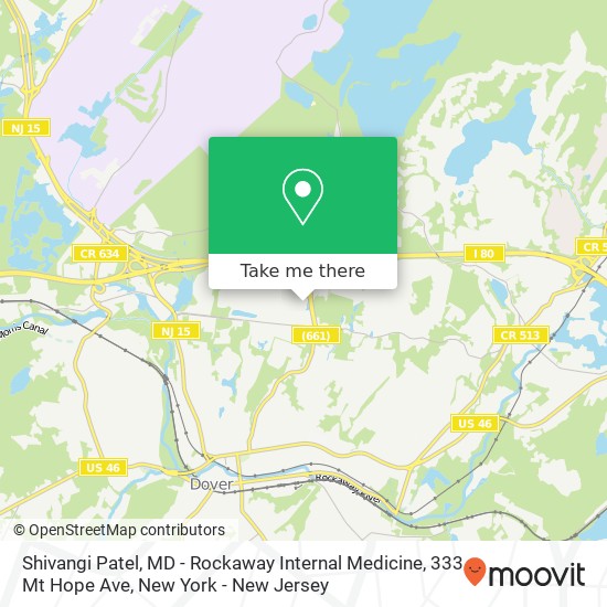 Mapa de Shivangi Patel, MD - Rockaway Internal Medicine, 333 Mt Hope Ave