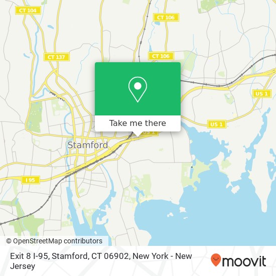 Exit 8 I-95, Stamford, CT 06902 map