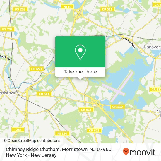Mapa de Chimney Ridge Chatham, Morristown, NJ 07960