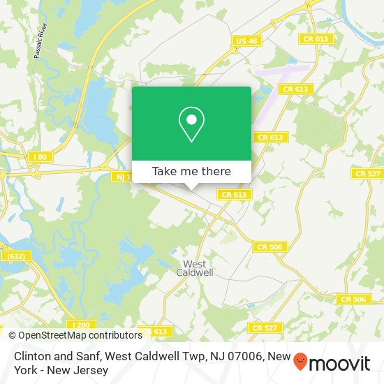 Mapa de Clinton and Sanf, West Caldwell Twp, NJ 07006