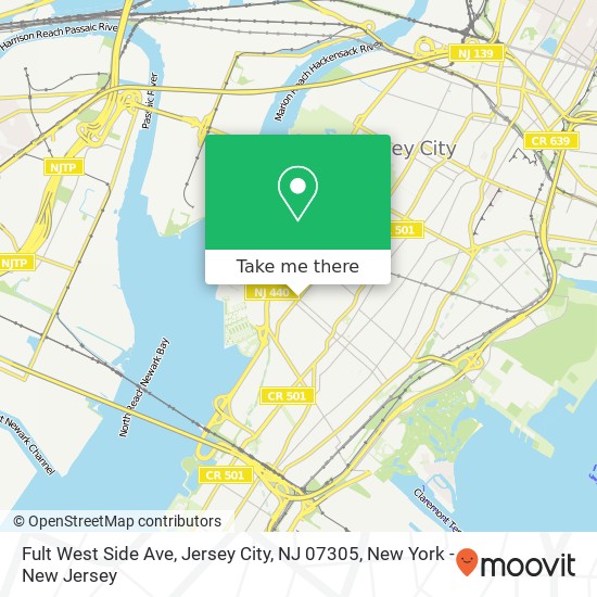 Mapa de Fult West Side Ave, Jersey City, NJ 07305
