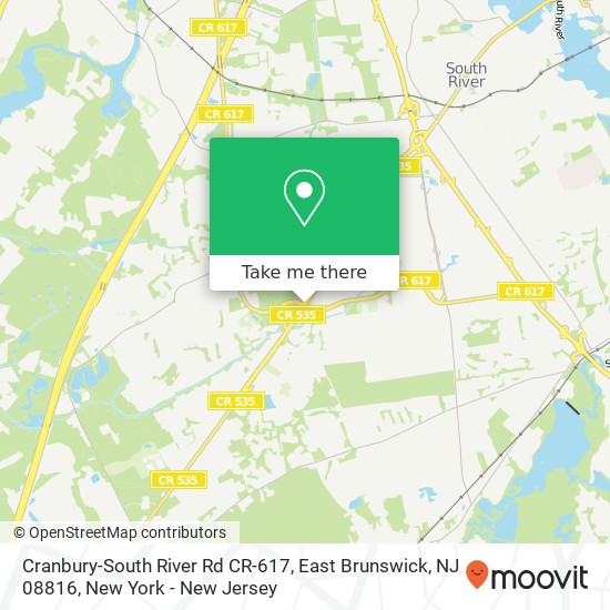 Mapa de Cranbury-South River Rd CR-617, East Brunswick, NJ 08816