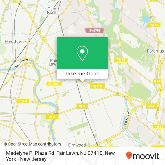 Mapa de Madelyne Pl Plaza Rd, Fair Lawn, NJ 07410