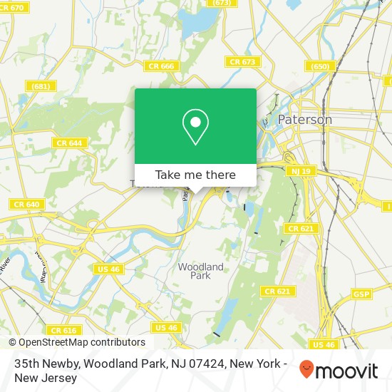 Mapa de 35th Newby, Woodland Park, NJ 07424