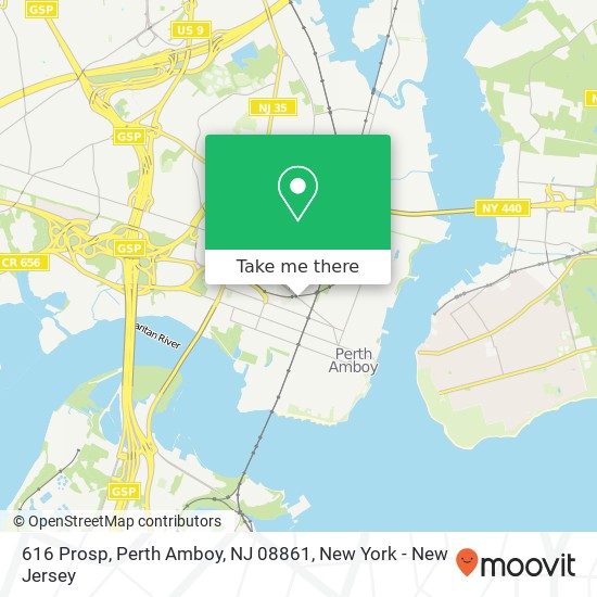 Mapa de 616 Prosp, Perth Amboy, NJ 08861