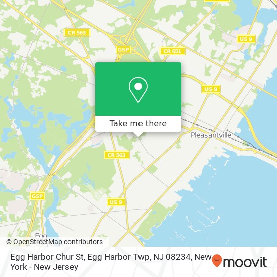 Mapa de Egg Harbor Chur St, Egg Harbor Twp, NJ 08234