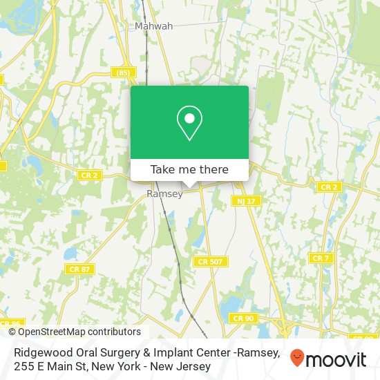 Mapa de Ridgewood Oral Surgery & Implant Center -Ramsey, 255 E Main St