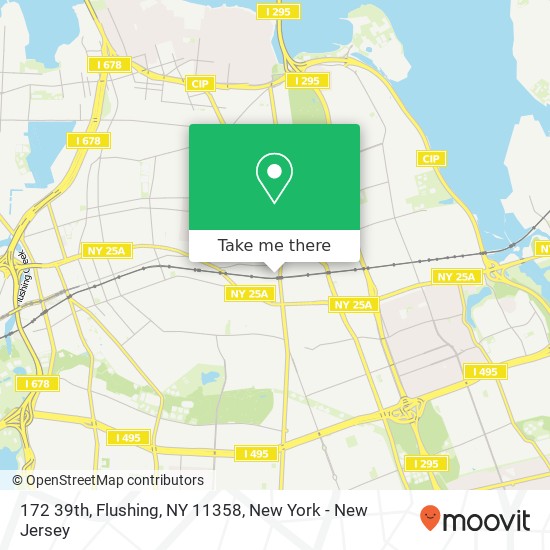 172 39th, Flushing, NY 11358 map