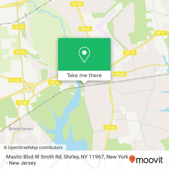 Mapa de Mastic Blvd W Smith Rd, Shirley, NY 11967