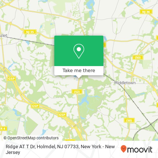 Mapa de Ridge AT T Dr, Holmdel, NJ 07733