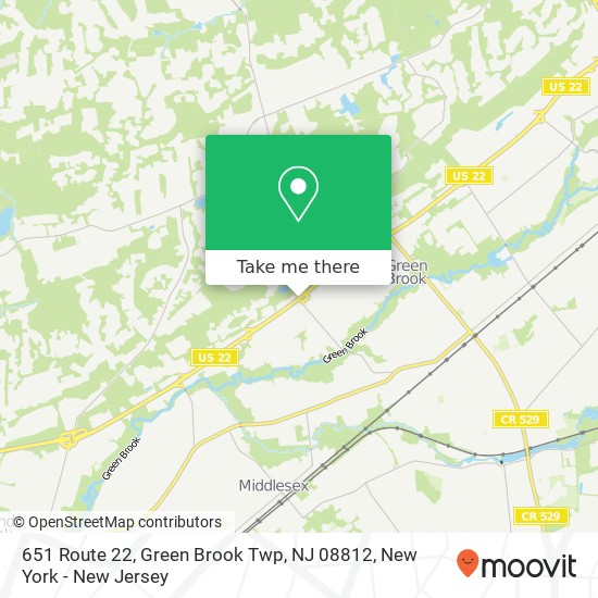 Mapa de 651 Route 22, Green Brook Twp, NJ 08812