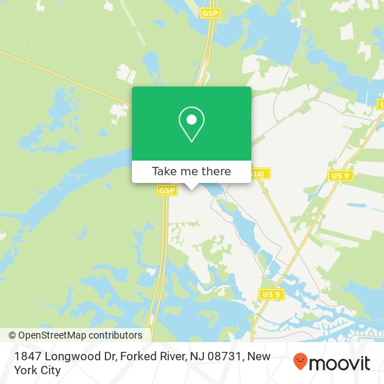 Mapa de 1847 Longwood Dr, Forked River, NJ 08731